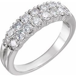 652014 / 14Kt White / Mounting / Polished / Blank Anniversary Band