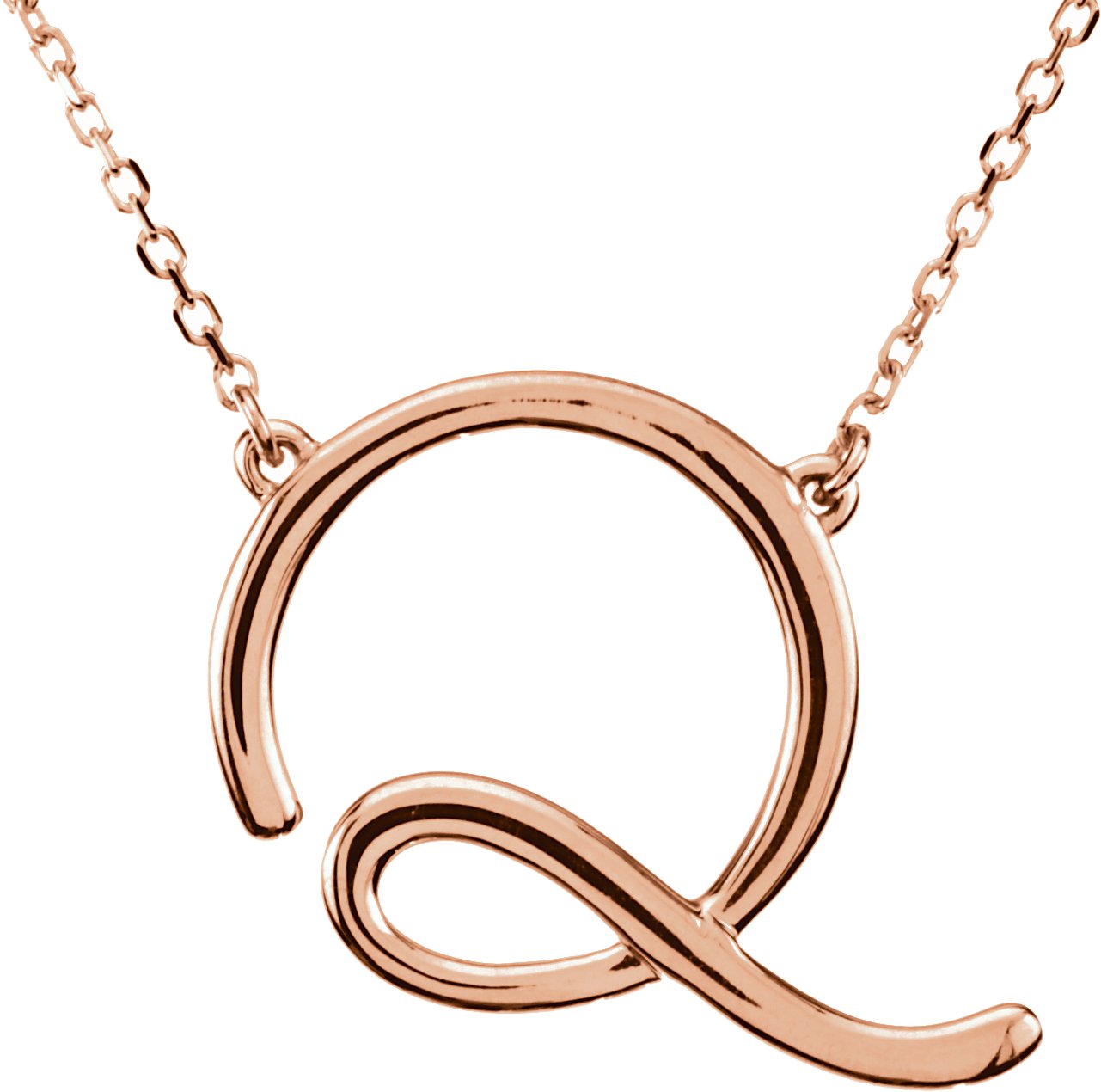 14K Rose Script Initial Q 16