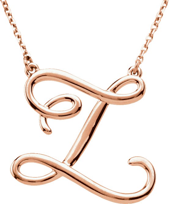 14K Rose Script Initial Z 16