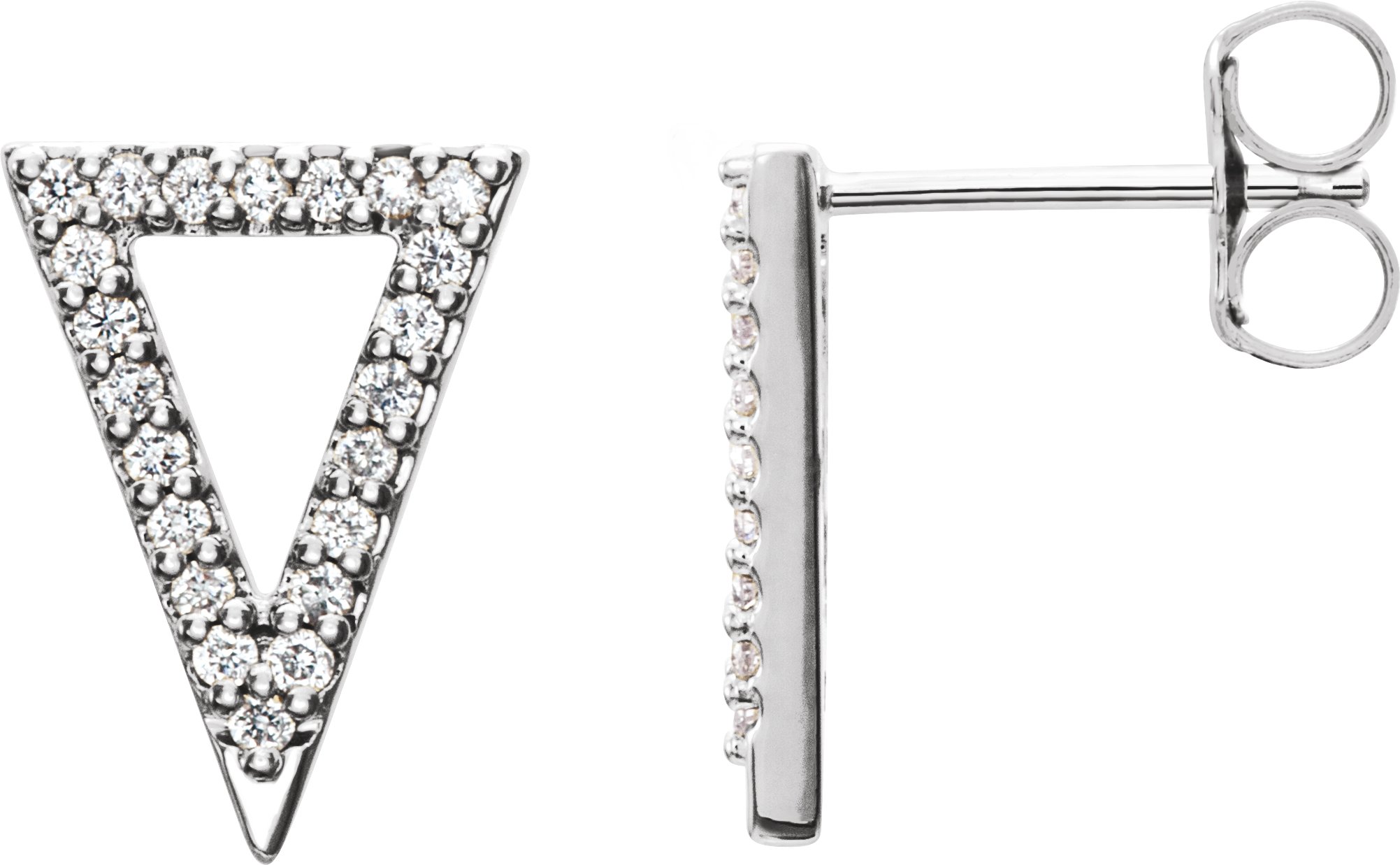 Sterling Silver 1/4 CTW Diamond Triangle Earrings