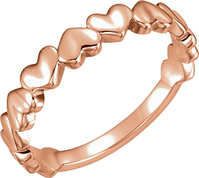 14K Rose Heart Ring