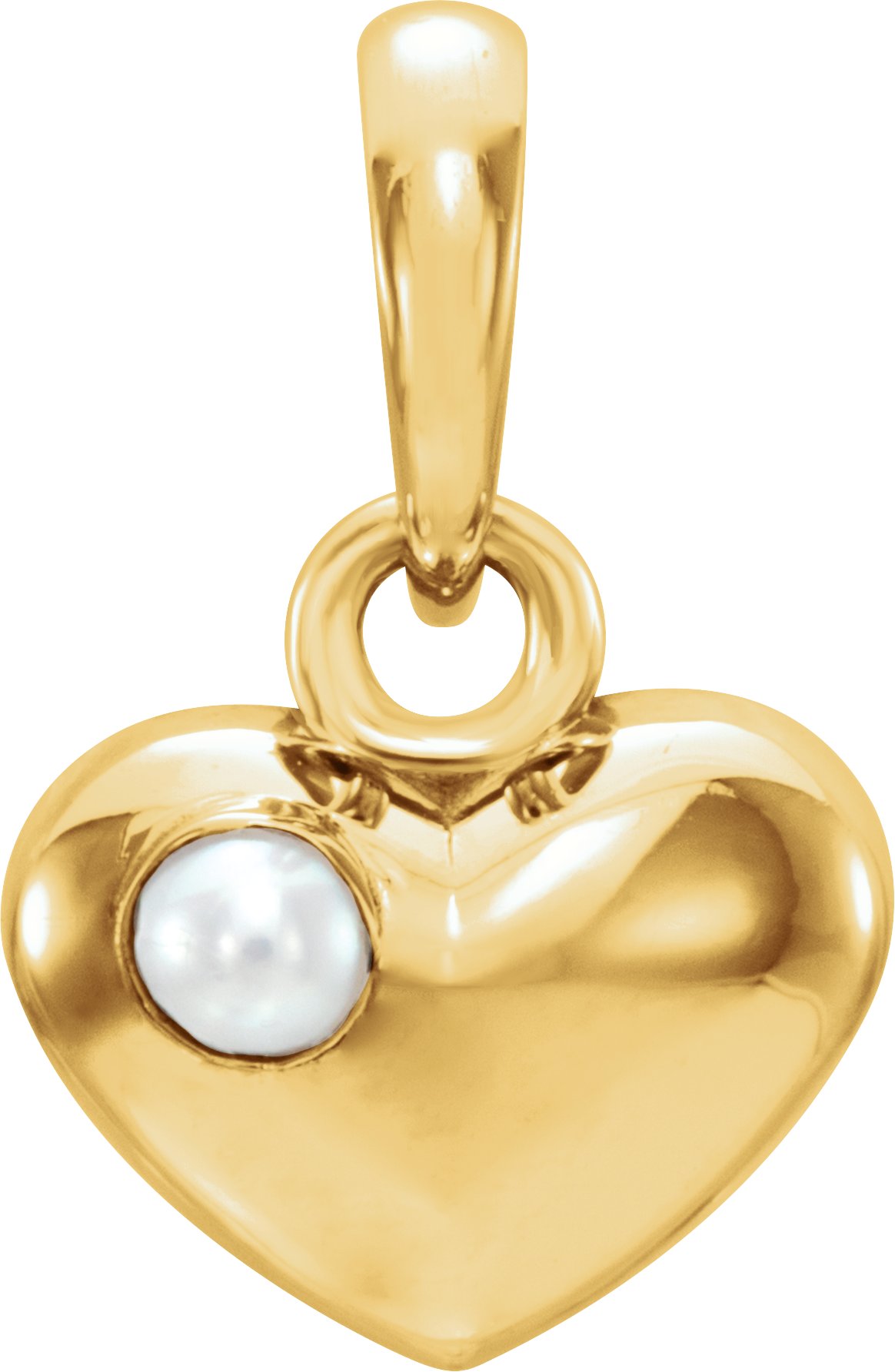 14K Yellow Freshwater Cultured Pearl Heart Pendant Ref. 12160121