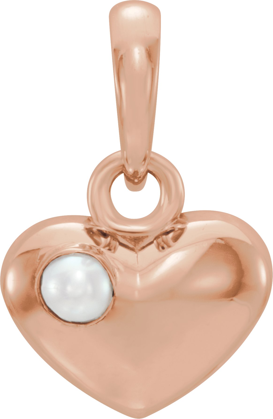 14K Rose Freshwater Cultured Pearl Heart Pendant Ref. 12160122