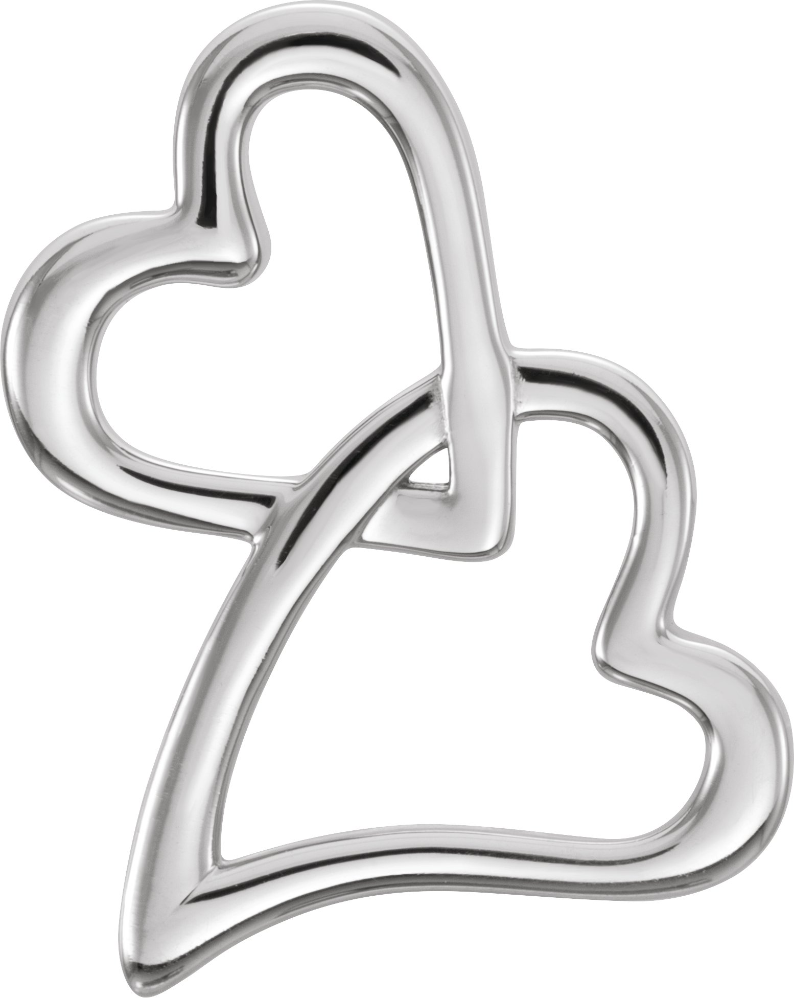Sterling Silver Double Heart Slide Pendant Ref. 12146402