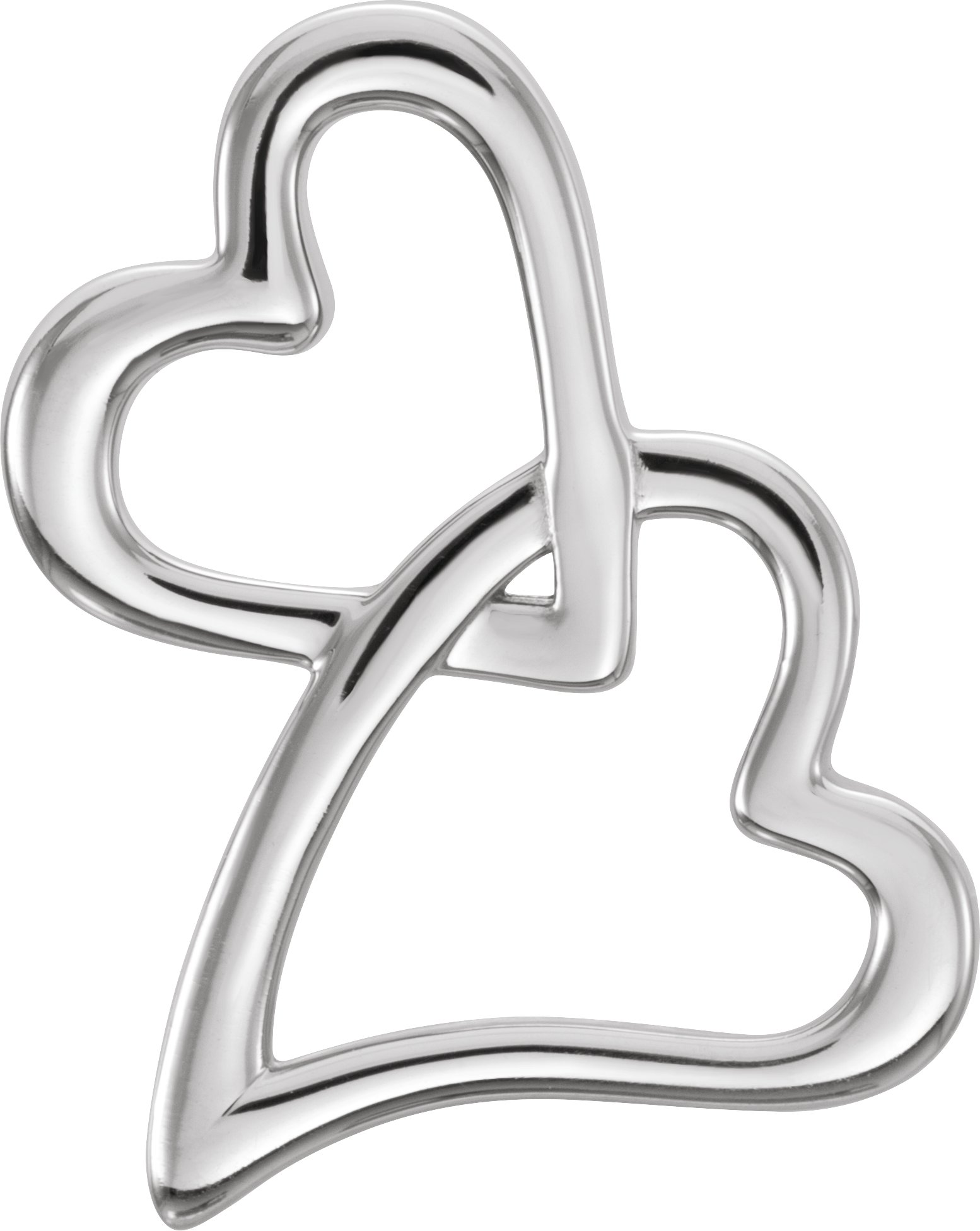 14K White Double Heart Slide Pendant Ref. 12146398