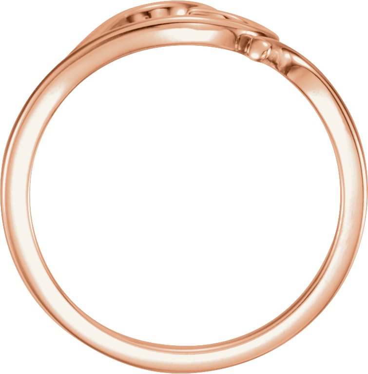 14K Rose Heart Ring