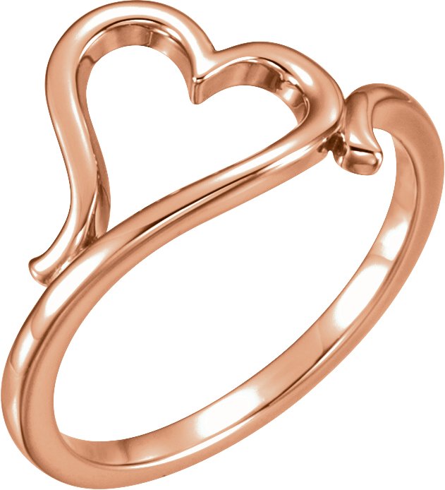 14K Rose Heart Ring