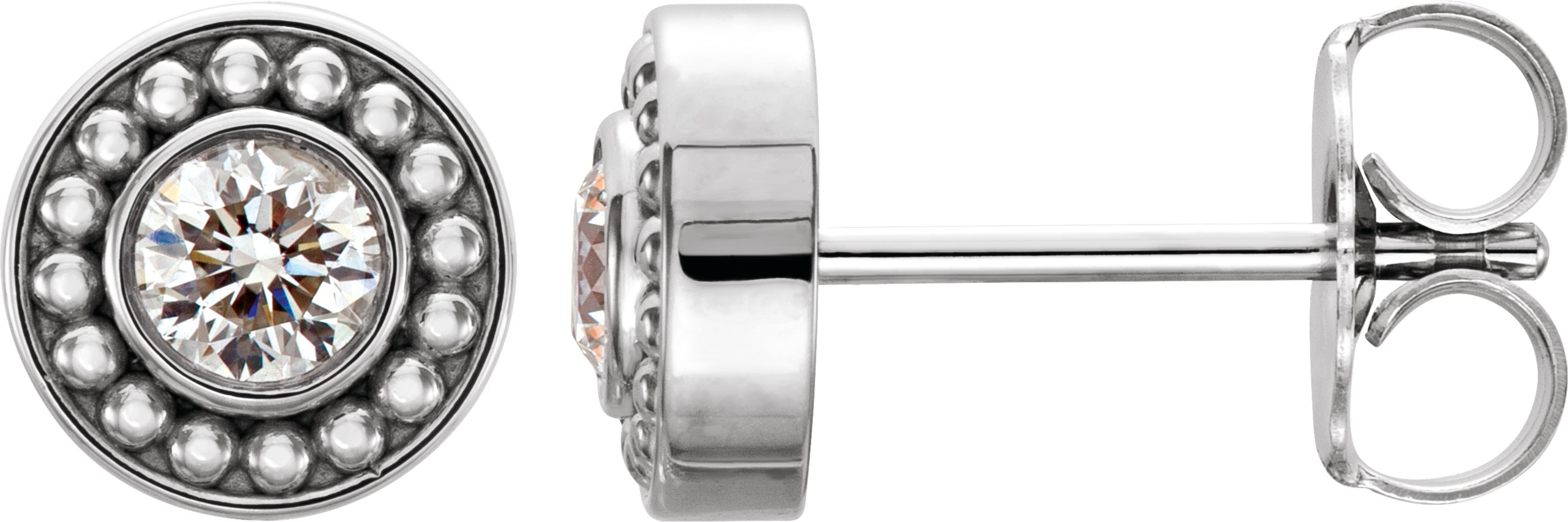 Bezel-Set Beaded Earrings