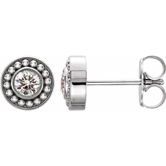 Platinum 1/4 CTW Natural Diamond Beaded Earrings
