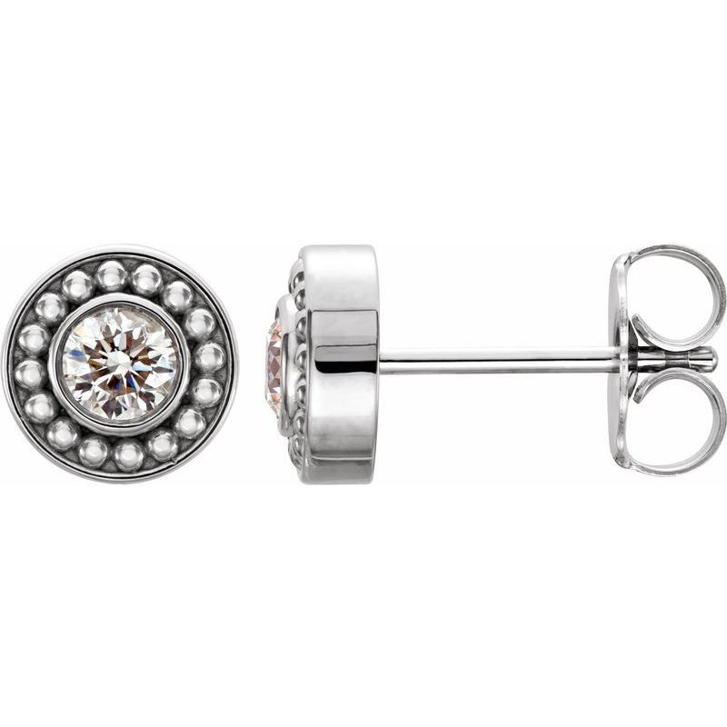 Bezel-Set Beaded Earrings
