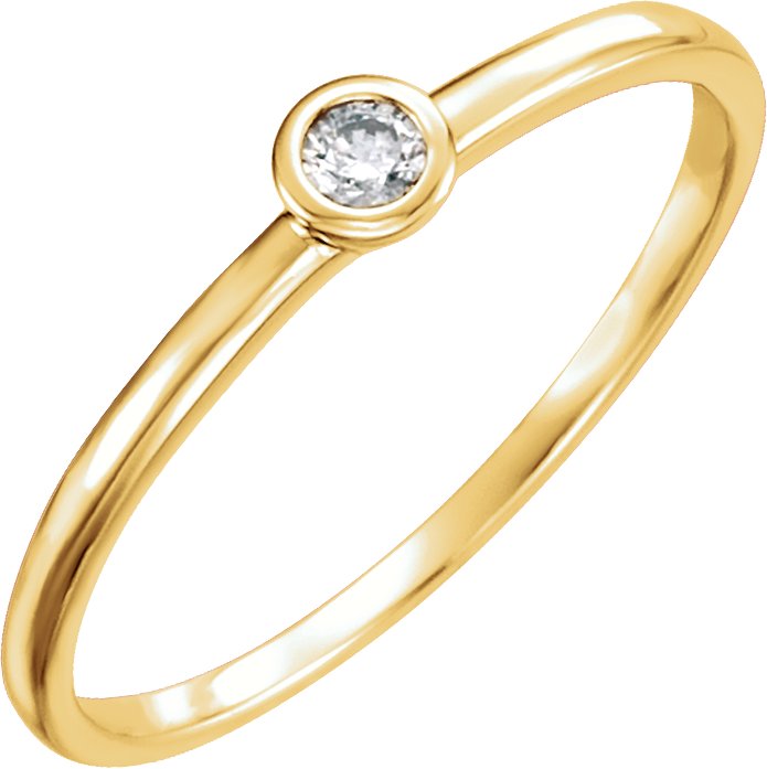 14K Yellow .06 CTW Diamond Bezel-Set Solitaire Ring