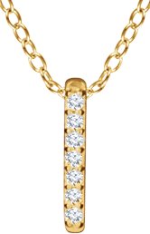14K Yellow .05 CTW Natural Diamond Bar 16-18 Necklace