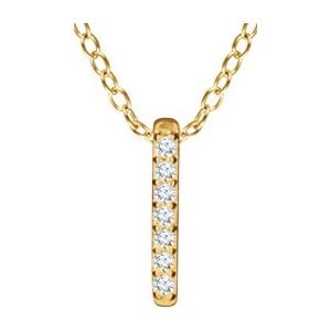 14K Yellow .05 CTW Natural Diamond Bar 16-18" Necklace