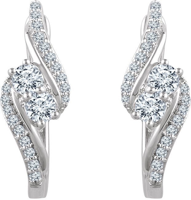 14K White 5/8 CTW Diamond Earrings