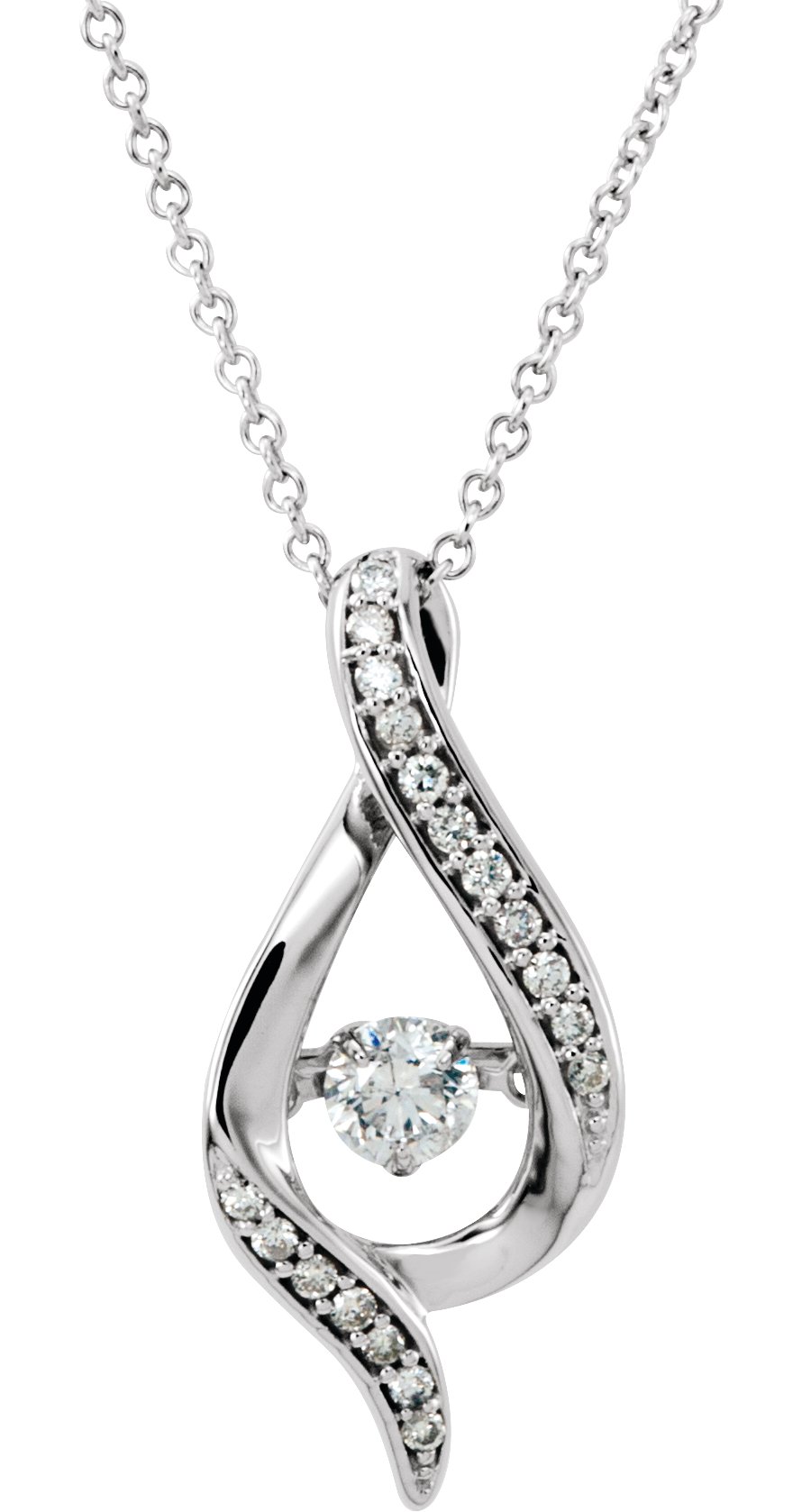 14K White 3/8 CTW Diamond Mystara® 16-18"  Necklace 