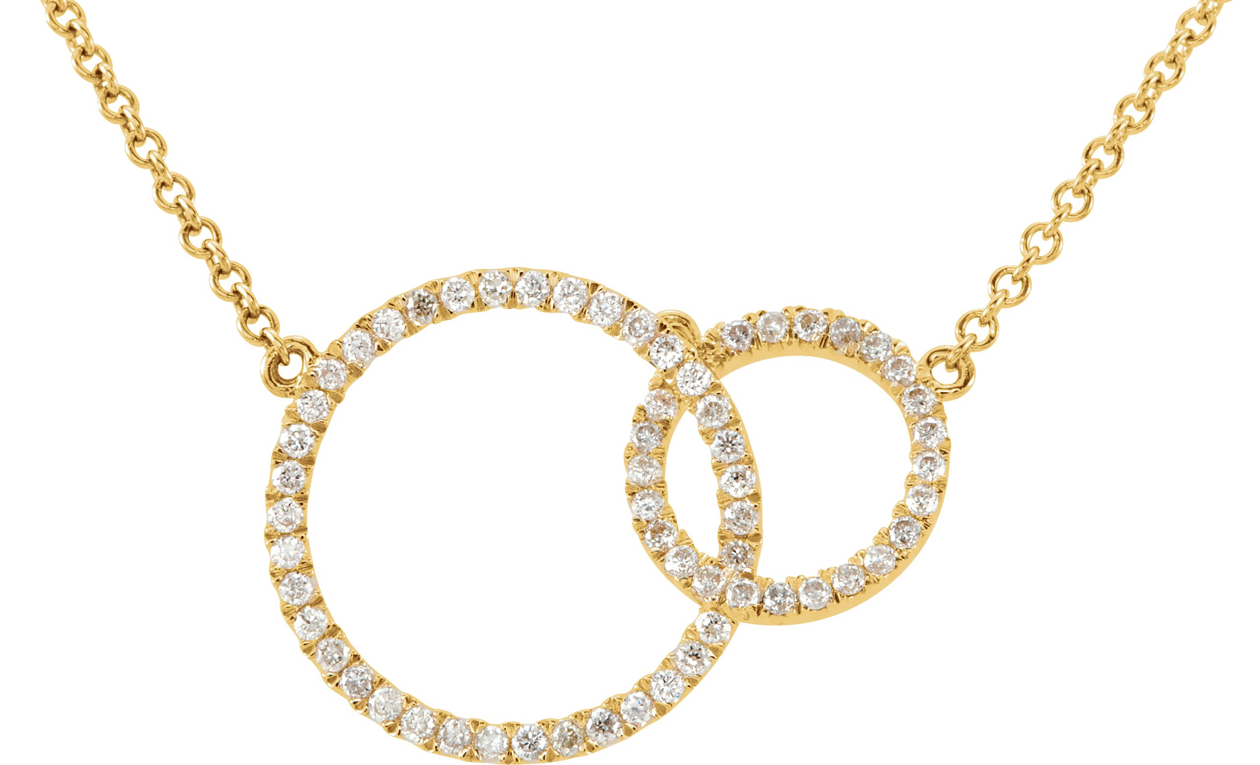 14K Yellow 1/3 CTW Natural Diamond Circle 18 Necklace