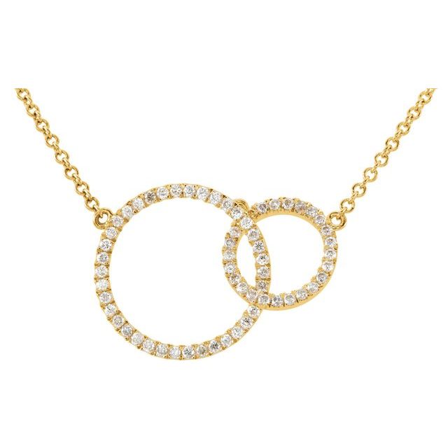 14K Yellow 1/3 CTW Diamond Circle 18" Necklace