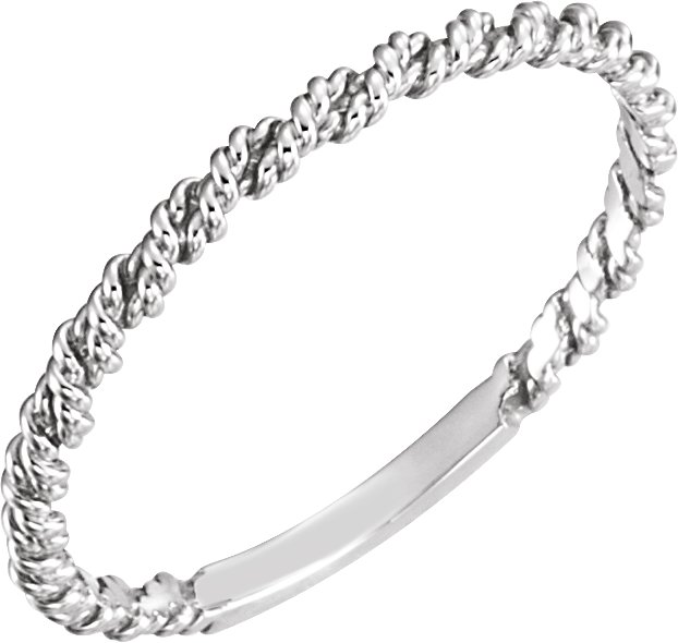 14K White 2 mm Twisted Rope Band