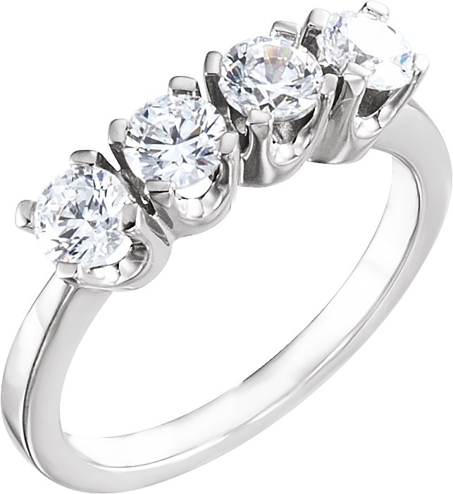 Platinum 4 Stone Diamond Anniversary Ring 1 CTW Ref 365038