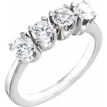 Platinum 4 Stone Diamond Anniversary Ring 1 CTW Ref 365038