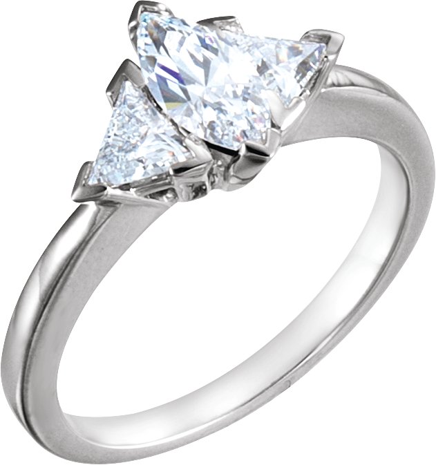 Platinum 3 Stone Marquise Diamond Engagement Ring .67 CTW Ref 815858