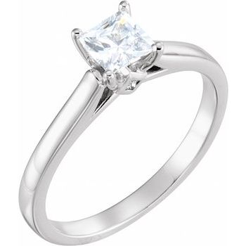 10K White 4x4 mm Square .33 CTW Diamond Engagement Ring Ref 5033958