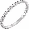 14K White 2 mm Stackable Bead Ring Ref 12143120