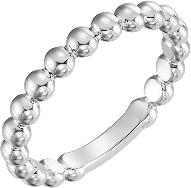 Sterling Silver 3 mm Stackable Bead Ring Ref 12143134