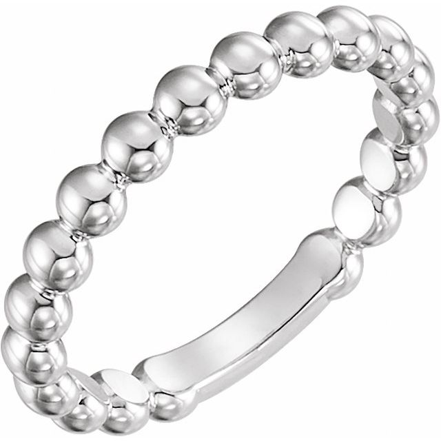 Platinum 3 mm Stackable Bead Ring