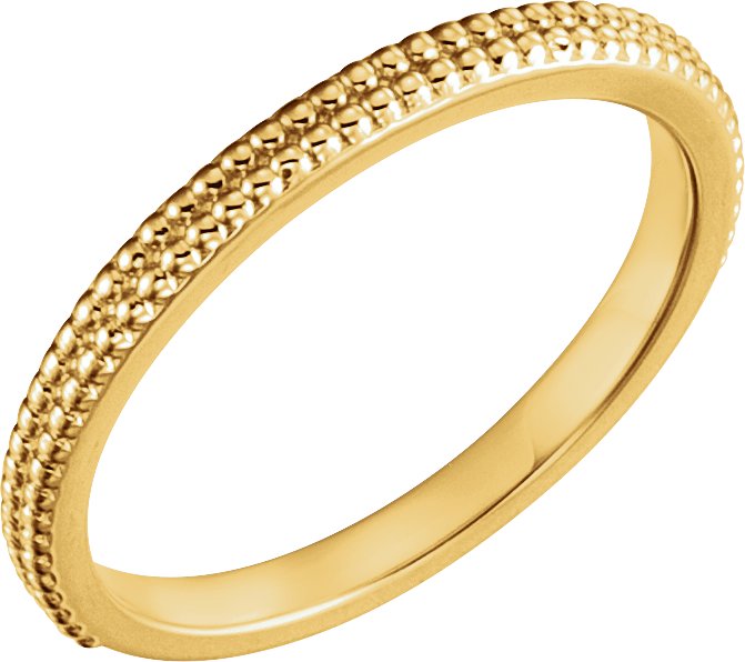 14K Yellow Stackable Bead Ring