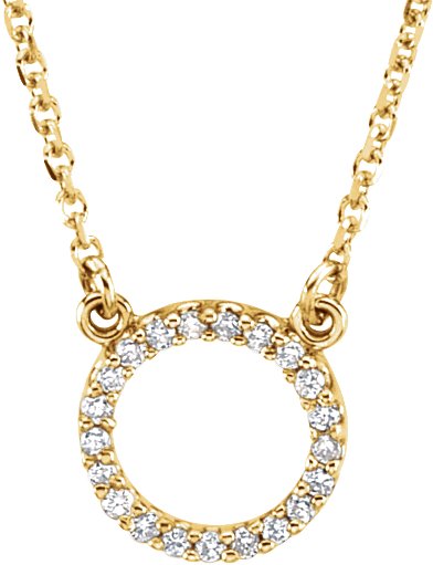 14K Yellow .08 CTW Natural Diamond Circle 16 Necklace