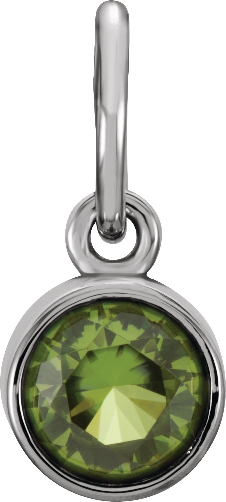 Sterling Silver 4 mm Round Imitation Peridot Birthstone Charm Ref. 11112951