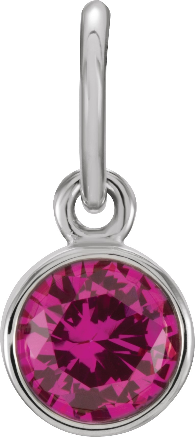 Sterling Silver 4 mm Round Imitation Ruby Birthstone Charm Ref. 11112950