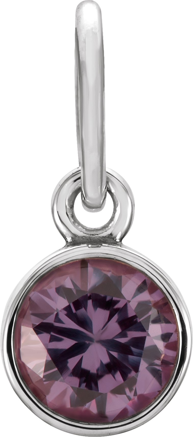 Sterling Silver 4 mm Round Imitation Alexandrite Birthstone Charm Ref. 11112151