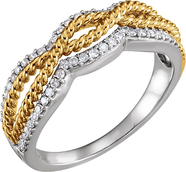 14K White & Yellow 1/4 CTW Diamond Ring