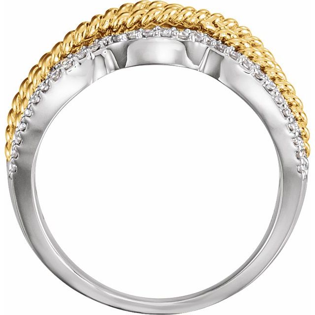 14K White & Yellow 1/4 CTW Diamond Ring