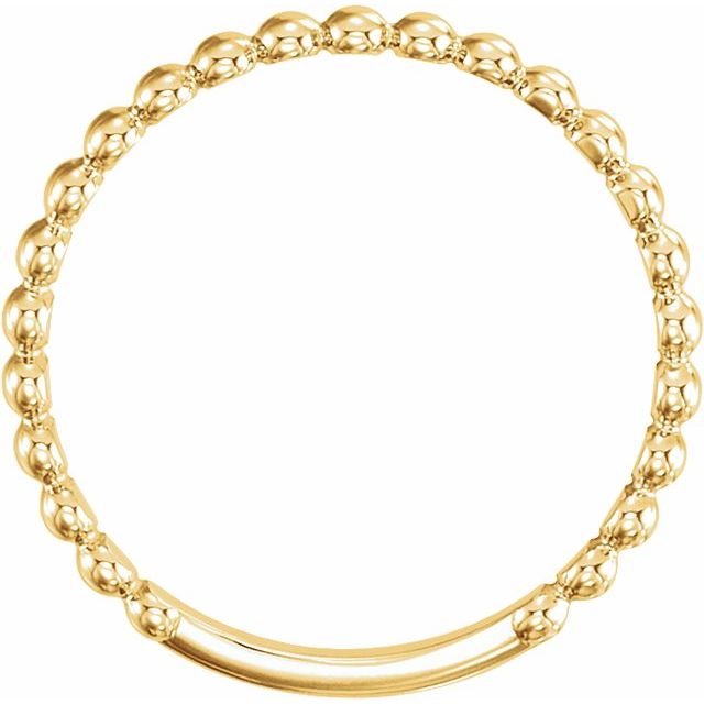 14K Yellow 2 mm Stackable Bead Ring