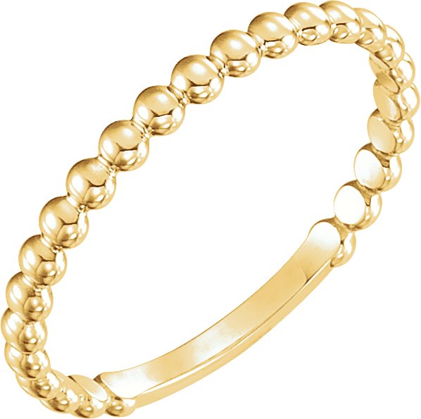 14K Yellow 2 mm Stackable Bead Ring Ref 12143121