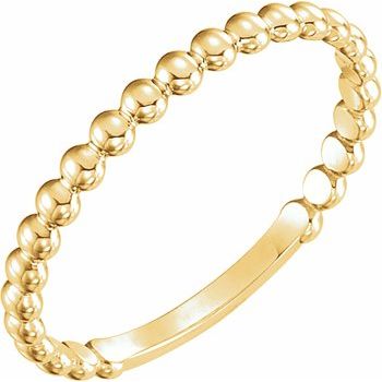 14K Yellow 2 mm Stackable Bead Ring Ref 12143121