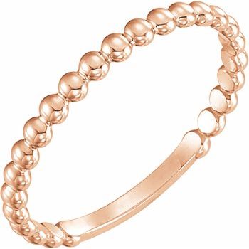 14K Rose 2 mm Stackable Bead Ring Ref 12143122