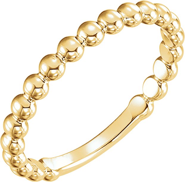 14K Yellow 2.5 mm Stackable Bead Ring Ref 12143126