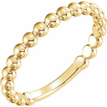 14K Yellow 2.5 mm Stackable Bead Ring Ref 12143126