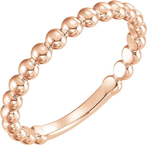 14K Rose 2.5 mm Stackable Bead Ring Ref 12143127