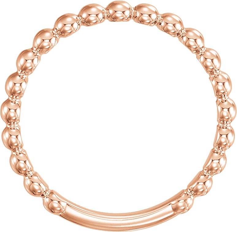 14K Rose 2.5 mm Stackable Bead Ring