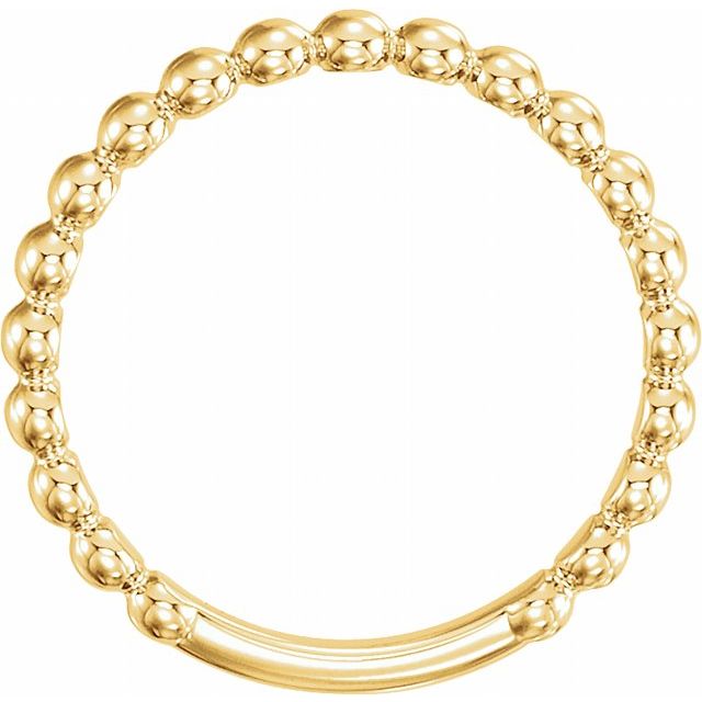 14K Yellow 2.5 mm Stackable Bead Ring
