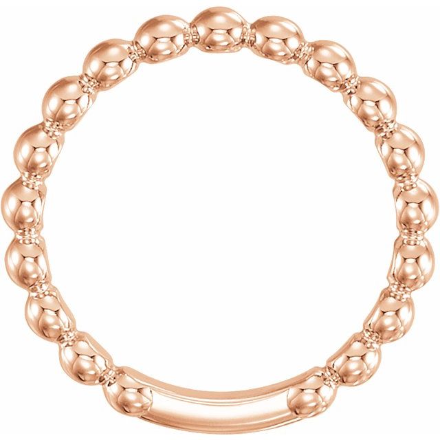 14K Rose 3 mm Stackable Bead Ring