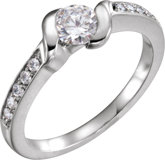 14K White .50 CTW Diamond Engagement Ring Ref 2403893