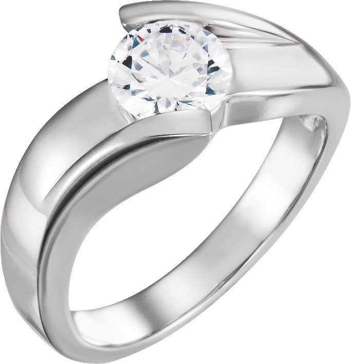 14K Rose 5.2 mm Round Engagement Ring Mounting