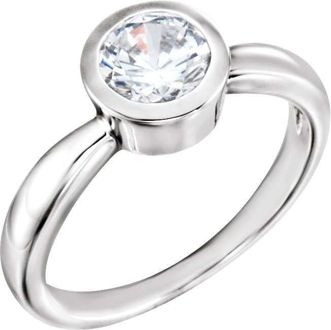 Round Bezel Set Engagement Ring Mounting