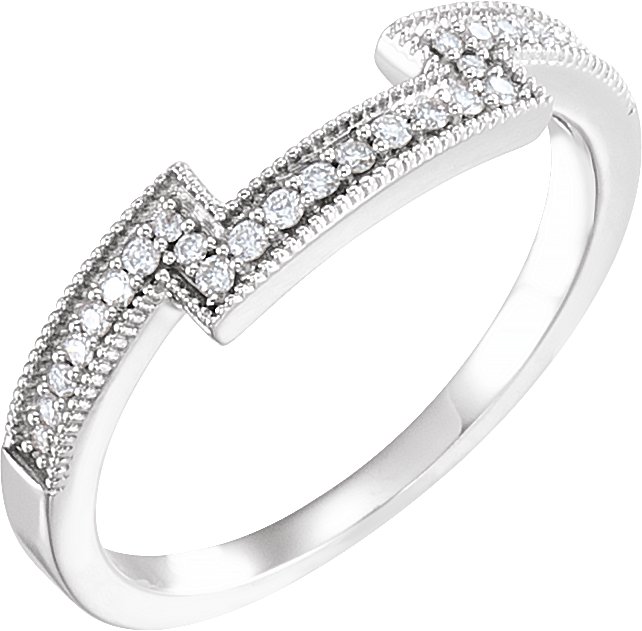 14K White 1/8 CTW Natural Diamond Band 